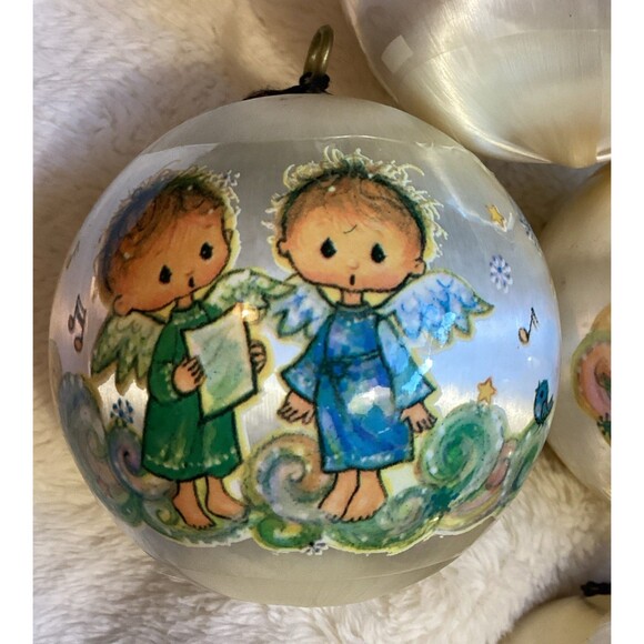 Satin Wrapped Christmas Bulb Ornaments Angel Babies 1977 Designer Collection - Picture 4 of 16